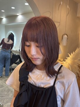 LUVISM 栄店/名古屋/ダブルカラー/ブリーチ/顔周りレイヤー/学割【5月1日OPEN(予定)】 ボブ/ミディアム/レイヤー/顔周りレイヤー/艶カラー/栄