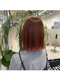 きりっぱなしボブとオレンジカラー