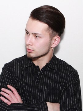 ワンワンオー バーバーショップ 博多店(@110 BARBER SHOP) オールバック ビジカジツーブロック