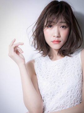 カバーヘア ブリス 上尾西口店(COVER HAIR bliss) *bliss上尾*ダブルバングの大人かわいい黒髪小顔くびれセミディx