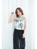 【奈良/富雄nao*c】センターパートの☆小顔前下がり外ハネボブ