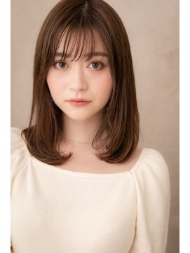 カバーヘア ブリス 上尾西口店(COVER HAIR bliss) ピンクベージュxワンカール♪前下がりセミディY上尾20代30代40代