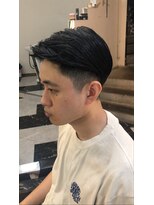 メリケンバーバーショップ フクオカ(MERICAN BARBERSHOP FUK)&nbsp;かき上げヘアショートレイアーくせ毛風パーマコンマヘア73