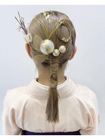 卒業式ヘア振袖ヘア袴ヘア水引きアレンジ金箔ヘア K1013
