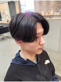 刈り上げセンターパートメンズニュアンスパーマ