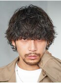 緩め波巻きパーマメンズマッシュ波巻きスパイラルパーママッシュ