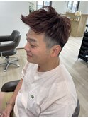 メンズカット×レッドブラウン