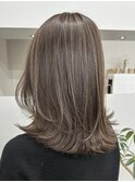 レイヤーカットハイライトショートヘアイルミナカラーオージュア