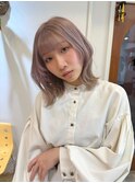 ベージュカラー/顔周りレイヤー