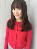 Say.ロングレイヤーホワイトグレージュミニウルフお団子ヘア青山