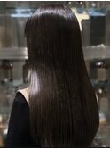 20代30代。..艶感ストレートアッシュグレージュ透明感ロング