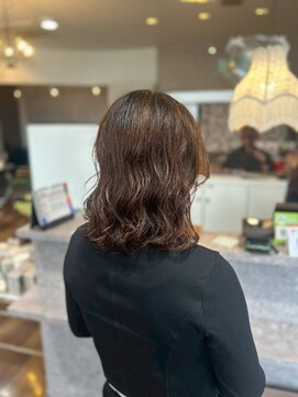 ヘアーワークス ボナ ウニクス店(HAIR WORKS bona) こなれ感のある◎大人カジュアルなブラウンウェーブロング