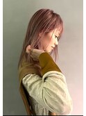 ロブ×ピンクベージュ［福岡/天神/大名/美容室/ピンク系］