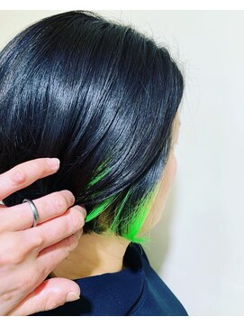 イヤリングカラー,ライムグリーン,デザインカラー,ショート/草加