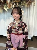 卒業式ヘアセット×袴着付け♪yu #お呼ばれヘア#ヘアセット#ヘア