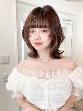 レア 表参道(L'ea) ・大人ガーリーダークアッシュ似合わせカットミディアムレイヤー