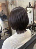 ツヤ髪スタイルブルージュマッシュウルフイヤリングカラー