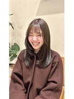 アフェクション 大曽根店&nbsp;ミディアムレイヤーハッシュカットダークグレーアッシュブラウン