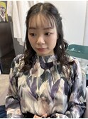女神ヘアハーフツインヘアアレンジ卒業式