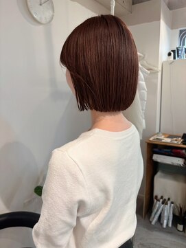  fit stand 千葉/ショートボブ/カット/パーマ/ダブルカラー/トリートメント/縮毛矯正 イメチェン/ピンクベージュ/アンブレラカラー[千葉]