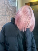 ミル 心斎橋(MIL)&nbsp;透明感ペールピンク/切りっぱなしボブ/ショートヘア/心斎橋