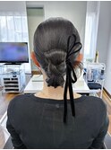 リボン型風シニヨン