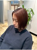 ミルクティーブロンド/ダークブルー/デジタルパーマ/日野