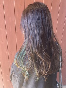 アッドランプ ヘアー 則武店(add Lamp hair) インナー新緑カラー