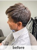 【before】ベリーショート刈り上げスパイキー直毛メンズカット