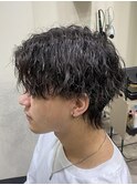 【RYUYA】襟足センターパートウルフ×縦落ちツイスパ