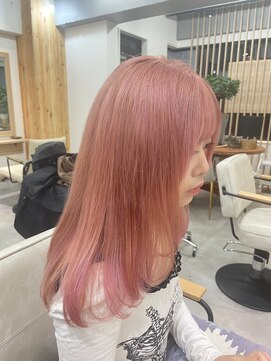 リノショアーズ 元町店(RINOSHORES) 透明感カラー★ダブルカラーブリーチピンクベージュ