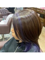 ビーチェ 小岩(Bice)&nbsp;個性派！パープルインナーカラー Wカラー/ブリーチ/髪質改善ケア