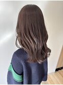 セミロング　アメジストカラー　波ウェーブスタイル