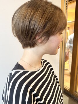 モリオフロムロンドン 原宿本店(morio from London) 【morio原宿】丸みショート　ベージュダブルカラー