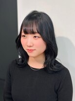 ラピステン 福岡天神 大名店(Lapis)&nbsp;ブルーブラック/ホワイトグレージュミニウルフデジタルパーマ