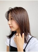 顔周りレイヤー/似合わせカット/ナチュラルブラウン