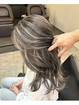 ブレンド 渋谷(BLend) ハイライトカラーくびれヘアアプリコットオレンジ