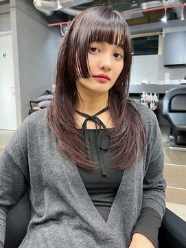 ジュエム(jouerm) 顔まわりレイヤーステップカットラベンダーカラー