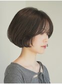 丸みショート・ボブ/丸顔/前髪あり/絶壁解消/20代/30代/長め