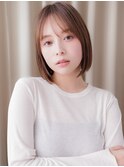 透明感ラテグレージュブリーチなし耳かけ小顔ボブZ志木30代40代!