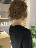 【三ツ井純】20代30代ボブパーマスタイリング簡単ベージュカラー