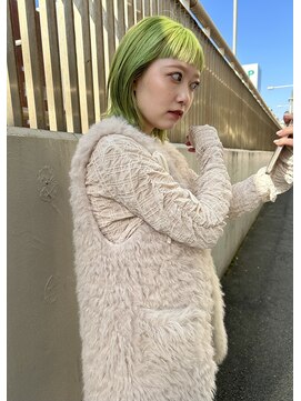 ケンジ 横浜(KENJE) neon green×bob