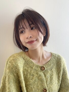 イヴォークトーキョーオーサカ(EVOKE TOKYO osaka) くびれボブ 抜け感 可愛い レイヤーカット 丸み ベージュカラー