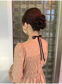 ヘアセットヘアアレンジシニヨン二次会パーティー