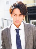 美髪イヤリングカラーミニウルフ外ハネボブチェリーブラウン