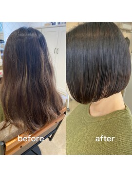 アンジュベイナハ (Ange Bay NAHA) ボブ×丸める美髪改善ストレート
