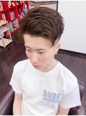 アップバング束感ショートツーブロックスキンフェードハイライト