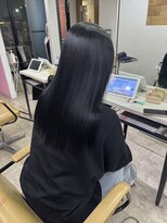 アジールヘア 所沢プロペ通り店(agir hair)&nbsp;ブルーブラックフェミニンロングメルティカラー所沢