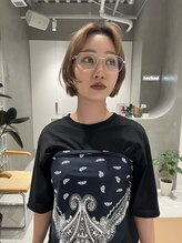 テクネ 天神大名(techne) 天神大名顔周りレイヤーカットミディアムボブタッセルボブパーマ