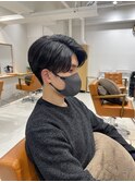 アッシュブラックカルマパーマベリーショートダークアッシュ
